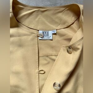 Madeline 100% Silk Yellow Button-Up Tunic